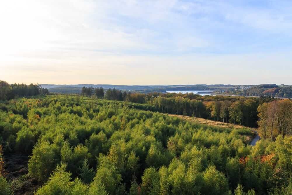 Aussicht vom Möhneseeturm auf das Sauerland