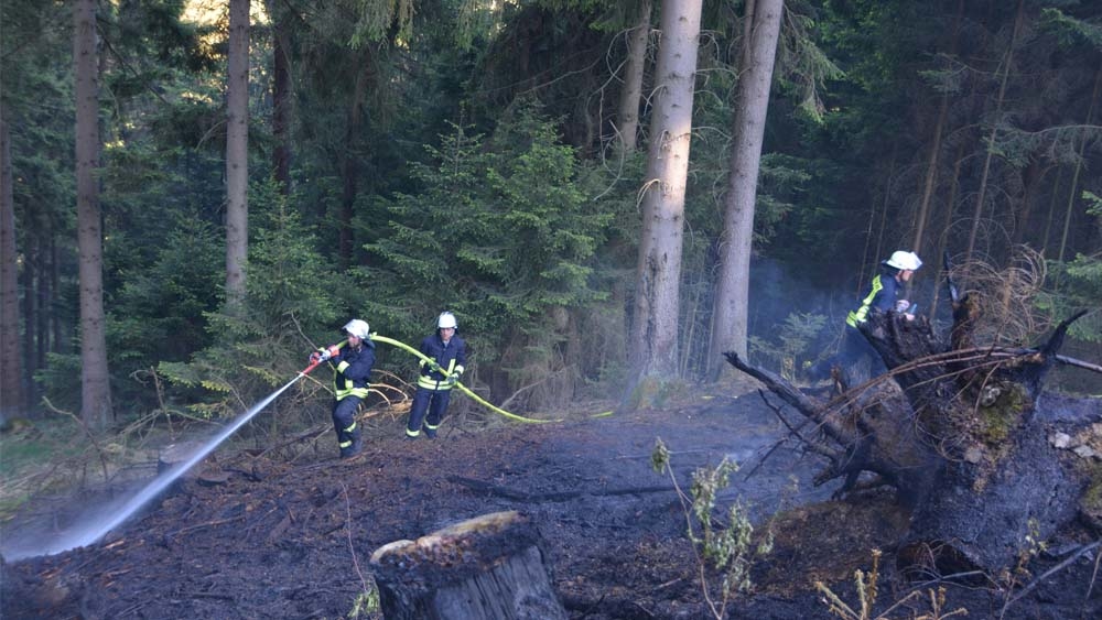 Koordination beim Löschen eines Waldbrands