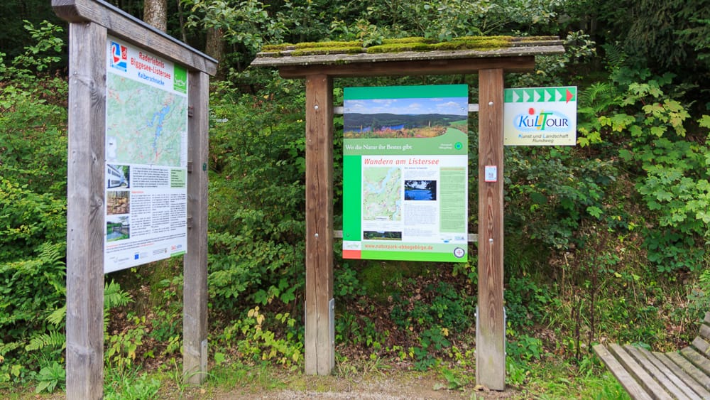 Start und Ziel des KuLTour Rundwegs am Listersee